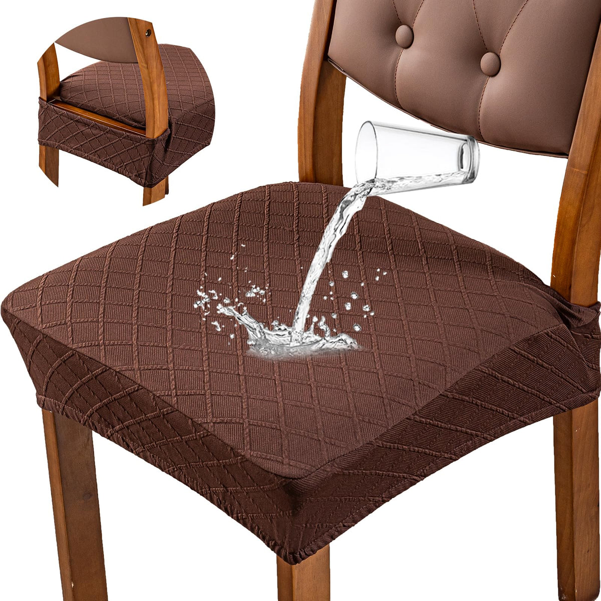 Genina Waterproof Seat Covers for Dining Room Chair Cushion Covers Set of 4