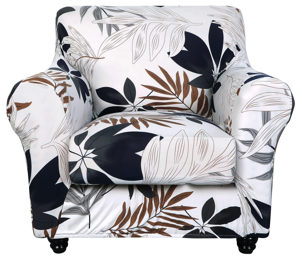 SearchI Stretch Sofa Cover Printed Couch Covers, Floral Pattern 2 Piece Armchair Slipcover with Separate Chair Cushion Cover, Washable Furniture Protector for Living Room(Armchair, Ball Flower)