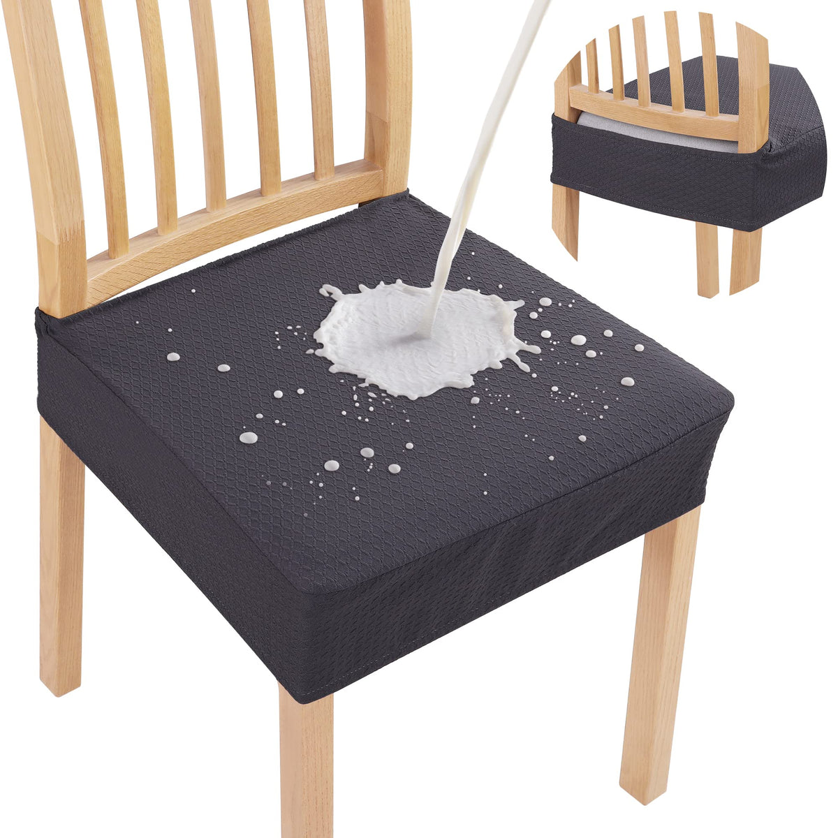 Smiry Waterproof Seat Covers for Dining Room Chairs, Set of 4