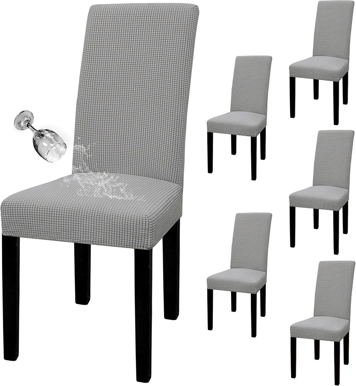 Easy-Going 100% Waterproof Dining Room Chair Covers Set of 6, Large