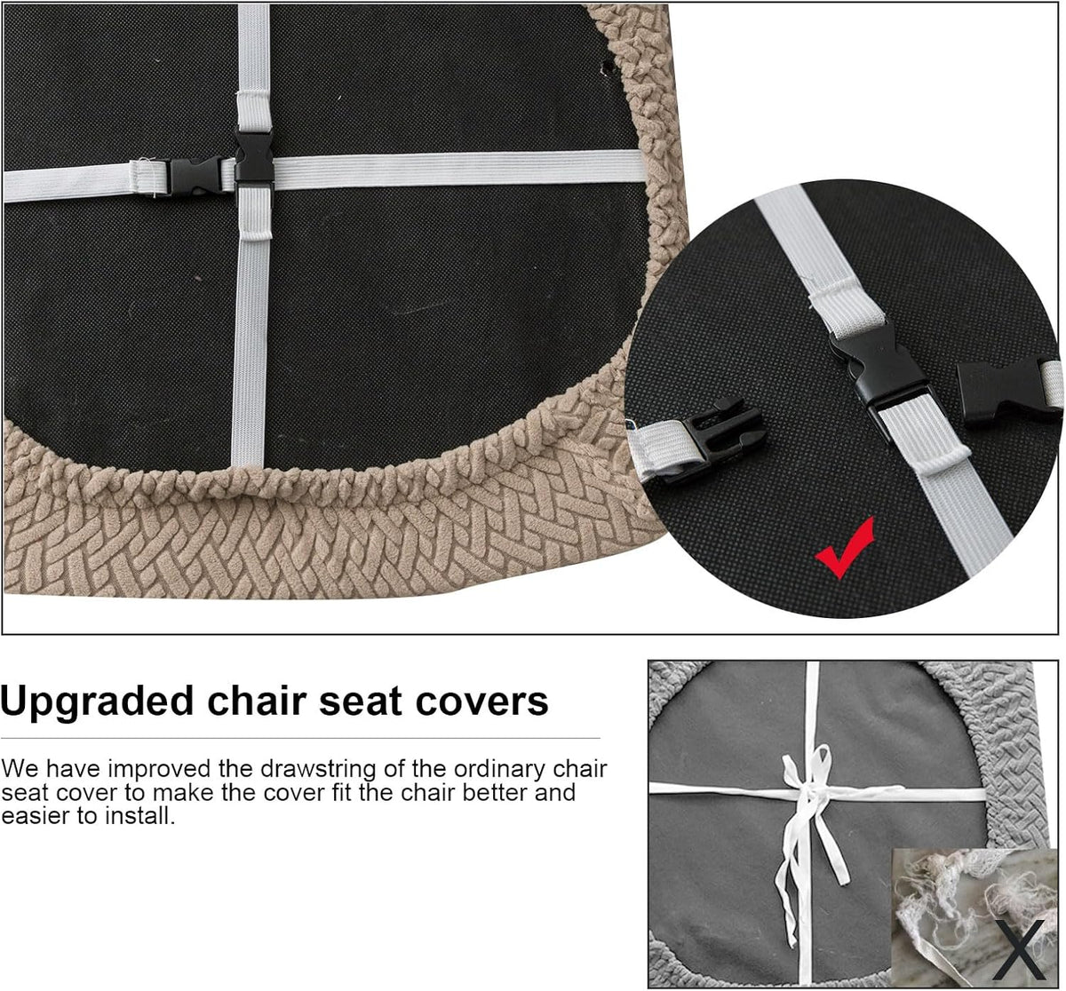 Genina Seat Covers for Dining Room Washable Chair Seat Slipcovers Set of 4