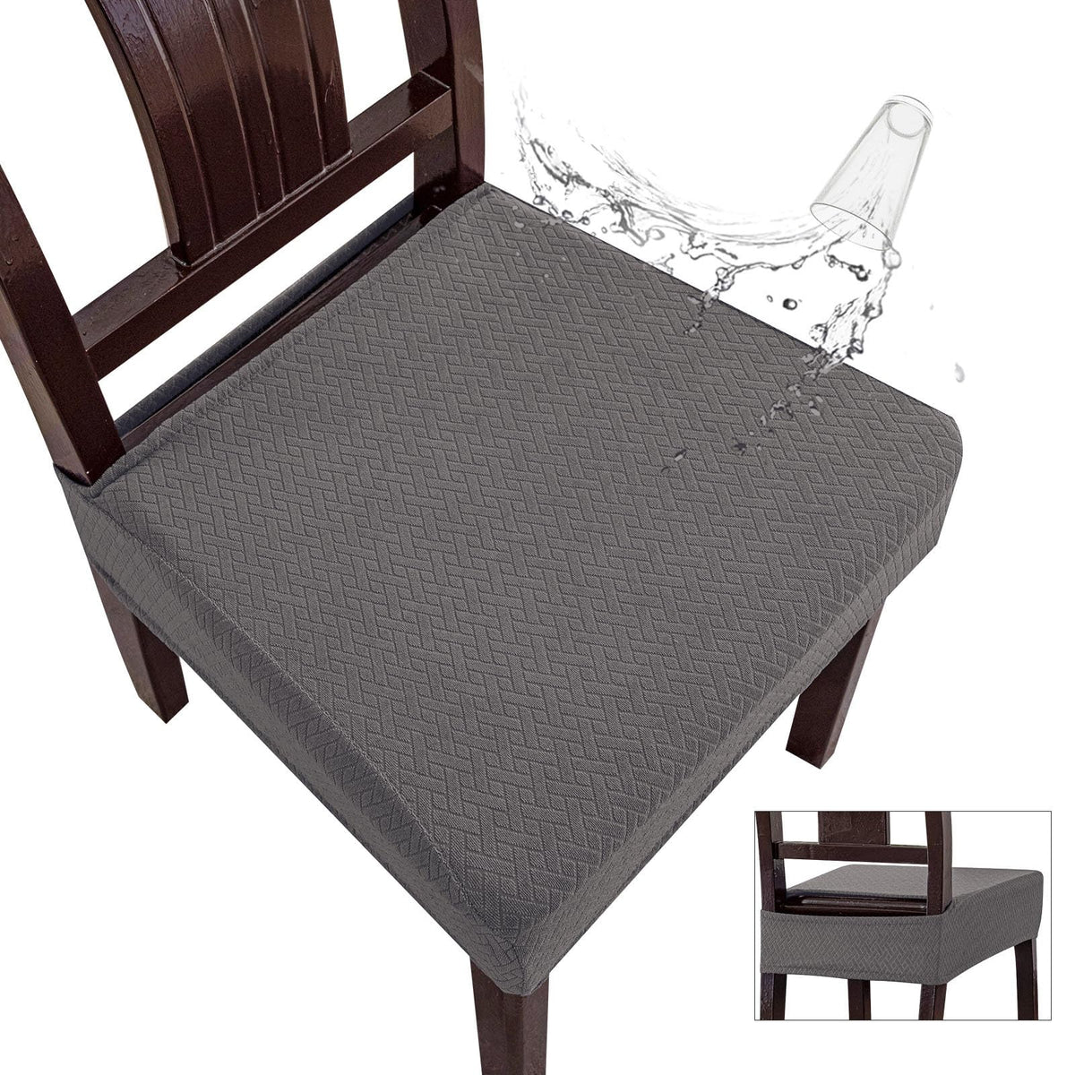 Genina Waterproof Seat Covers for Dining Room Chairs, Rear Covered