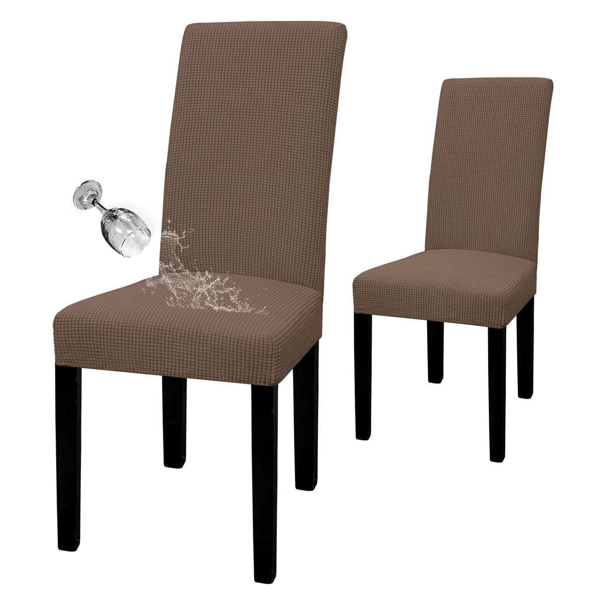Easy-Going 100% Waterproof Dining Room Chair Covers Set of 6, Large