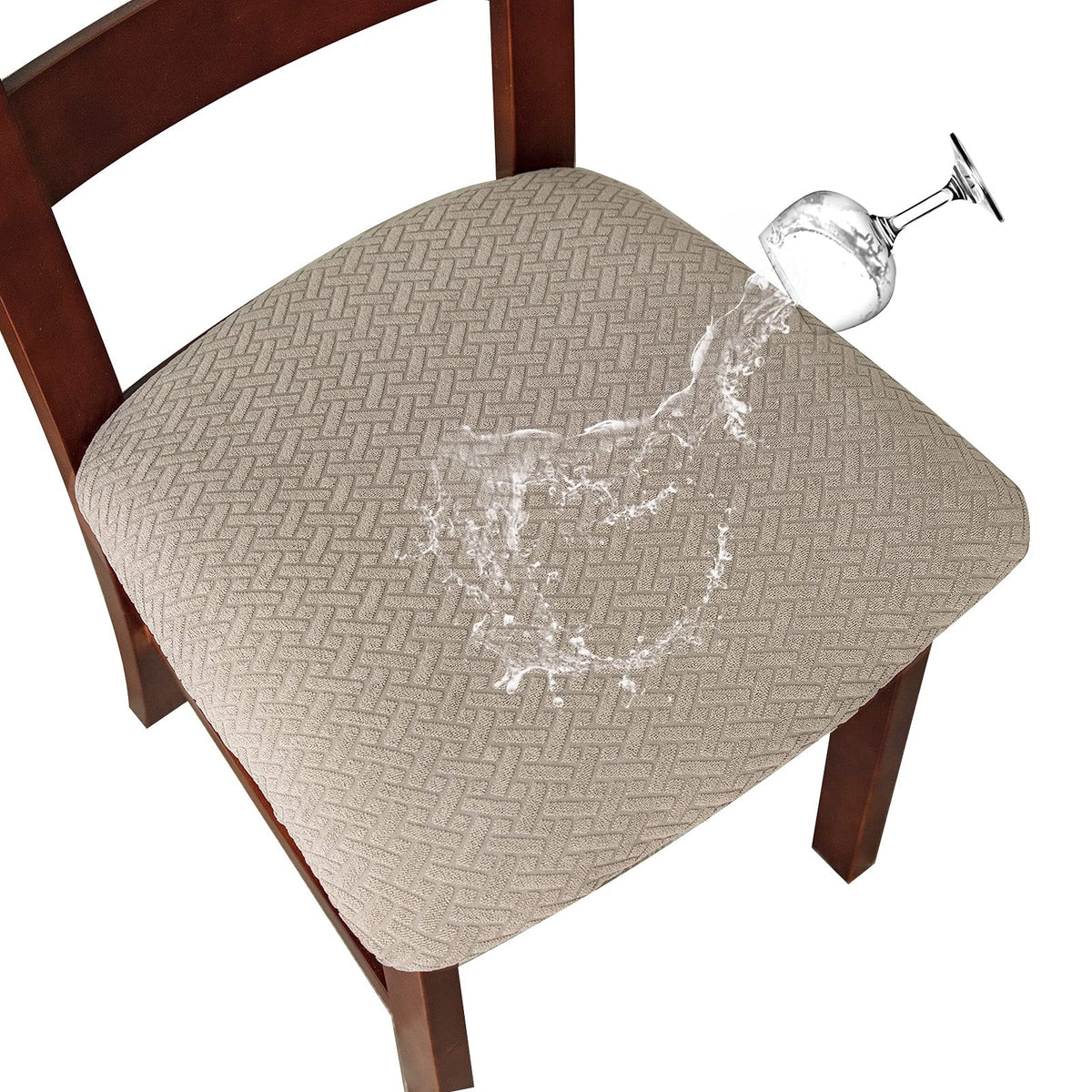 Genina Seat Covers for Dining Room Washable Chair Seat Slipcovers Set of 4