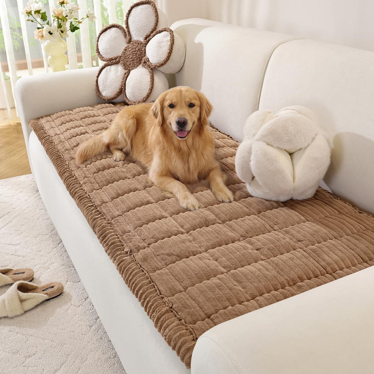 OstepDecor Couch Cover for Dogs, Washable Non Slip Sofa Cover for Pets