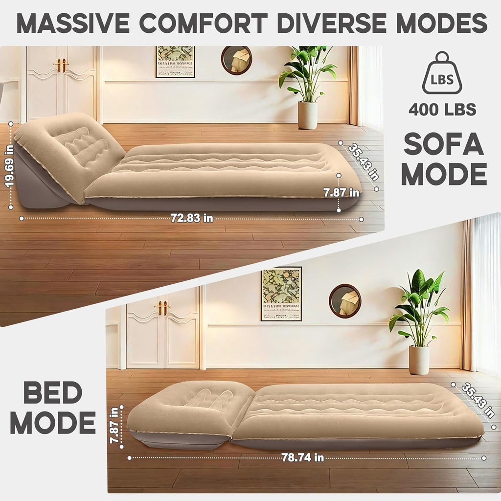 Luxfero Inflatable Couch for Camping, Blow Up Couch for Adults,Air Sofa Bed