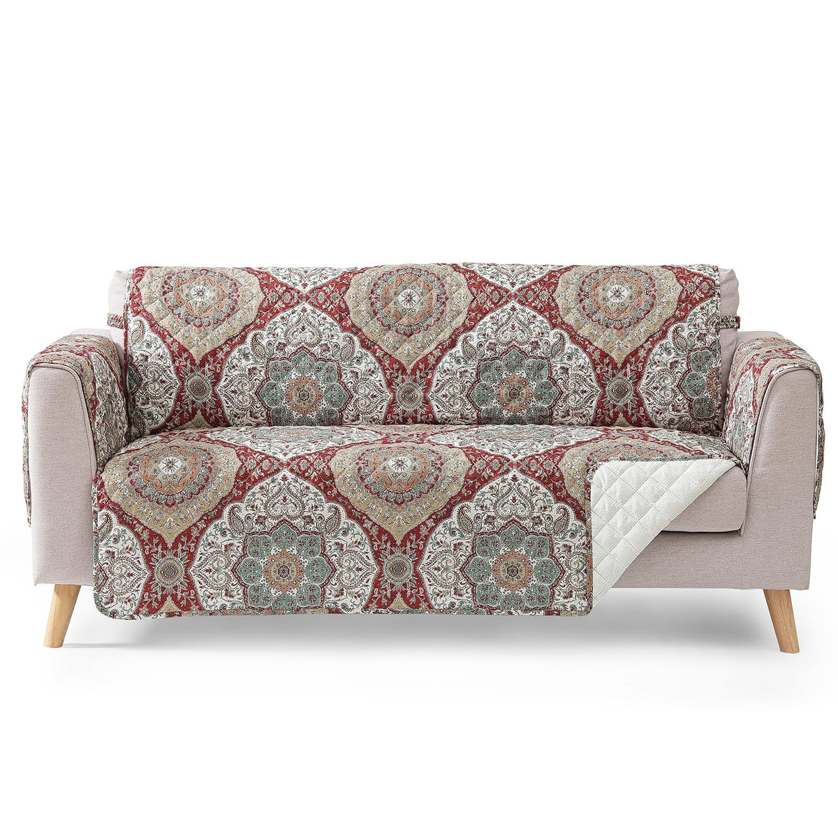 Boho Printed Recliner Chair Covers, Quilted Recliner Covers, Water-Repellent Lazy Boy Chair Covers, Pet Friendly ReclinerCover for Sofa, Washable ArmchairCovers (Recliner 22", Bohemia)