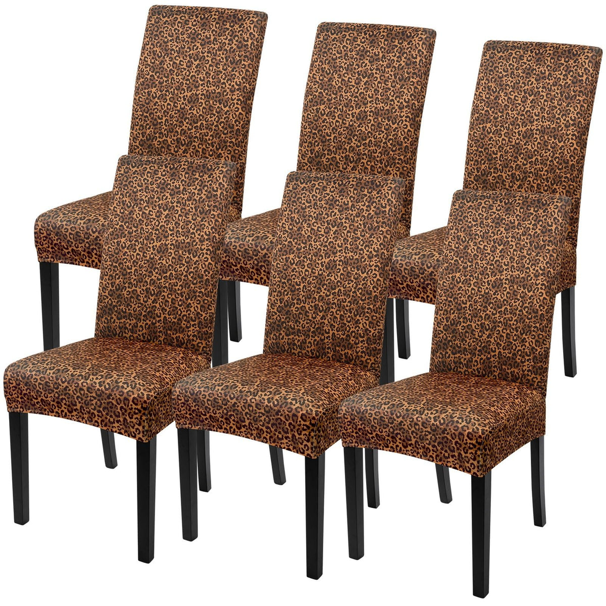 SearchI Chair Covers Slipcovers Set of 4, Spandex Super Fit Stretch Removable Washable Kitchen Parsons Protector for Dining Room,Hotel,Ceremony,Beige+Flowers