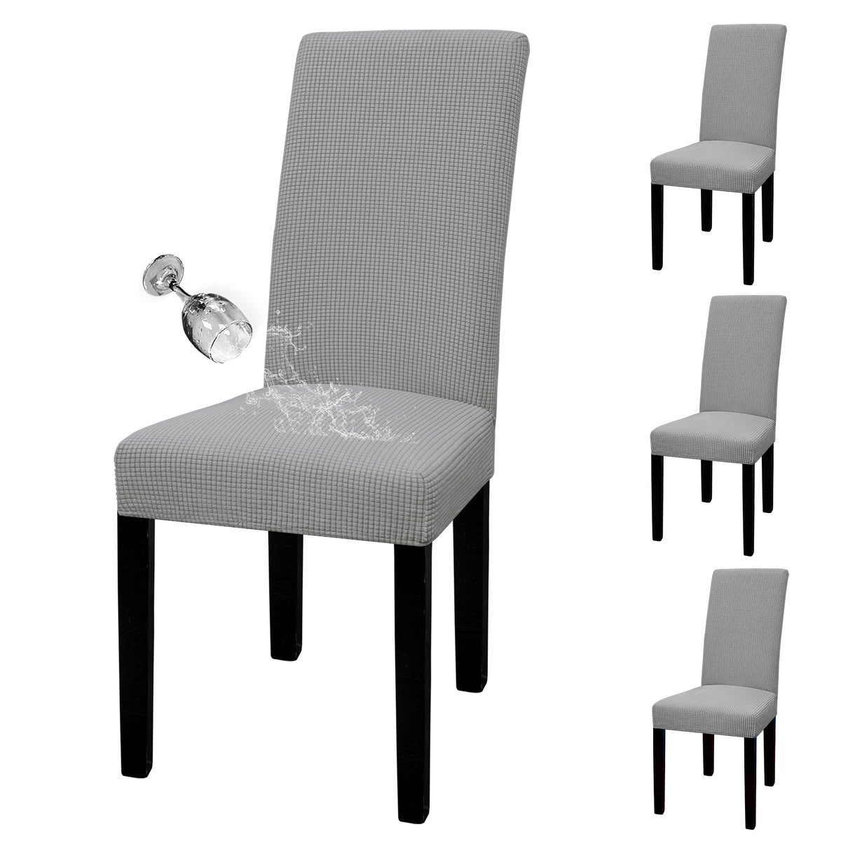 Easy-Going 100% Waterproof Dining Room Chair Covers Set of 6, Large