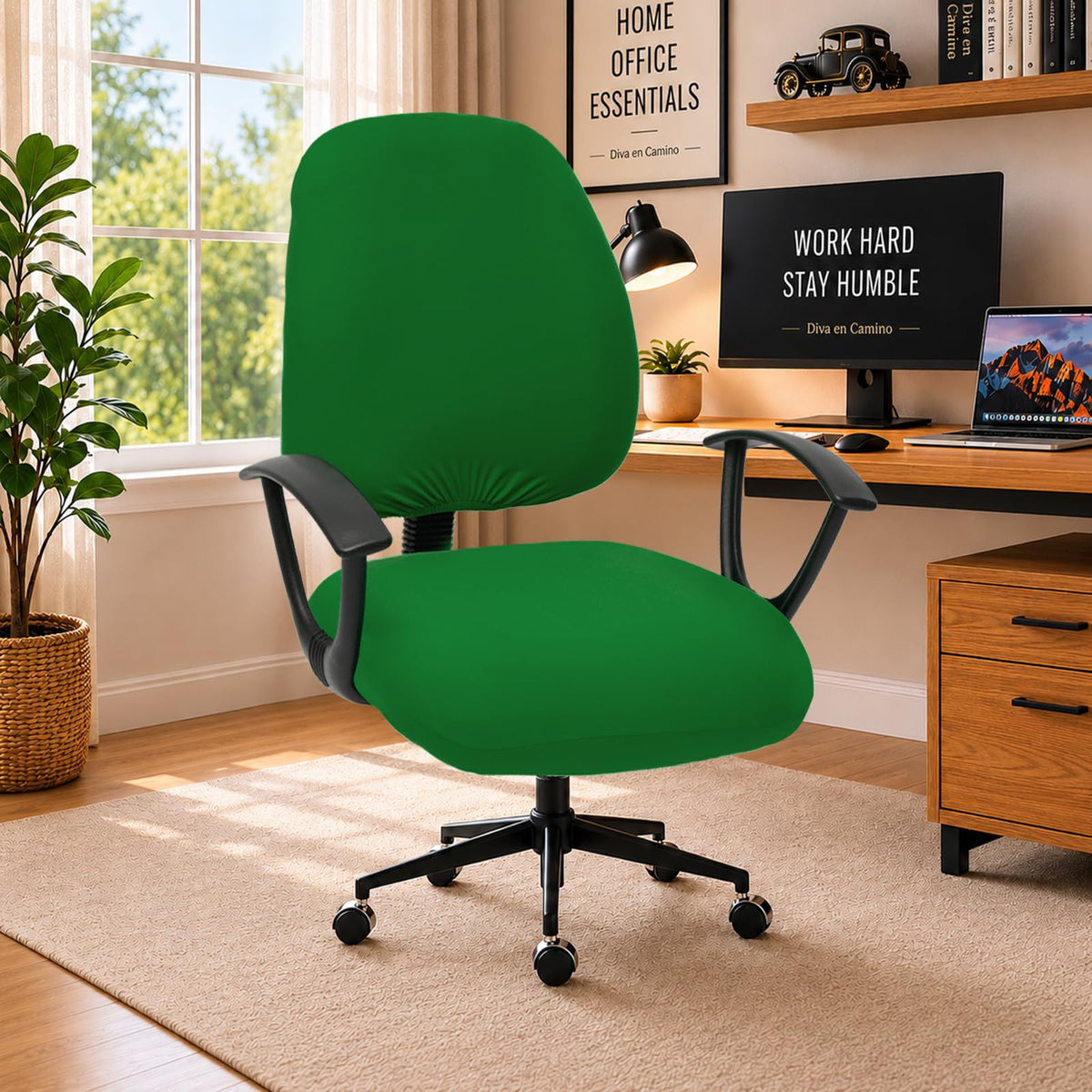 Water Resistant Stretch Computer Office Chair Cover with Durable Zipper Universal Washable Removable Spandex Rotating Boss Chair Slipcovers Anti-dust Soft Desk Chair Seat Protector for Dogs Cats Pets