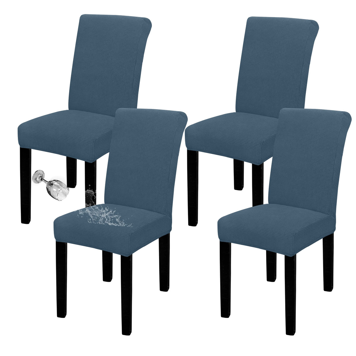 Easy-Going 100% Waterproof Dining Room Chair Covers Set of 6, Large