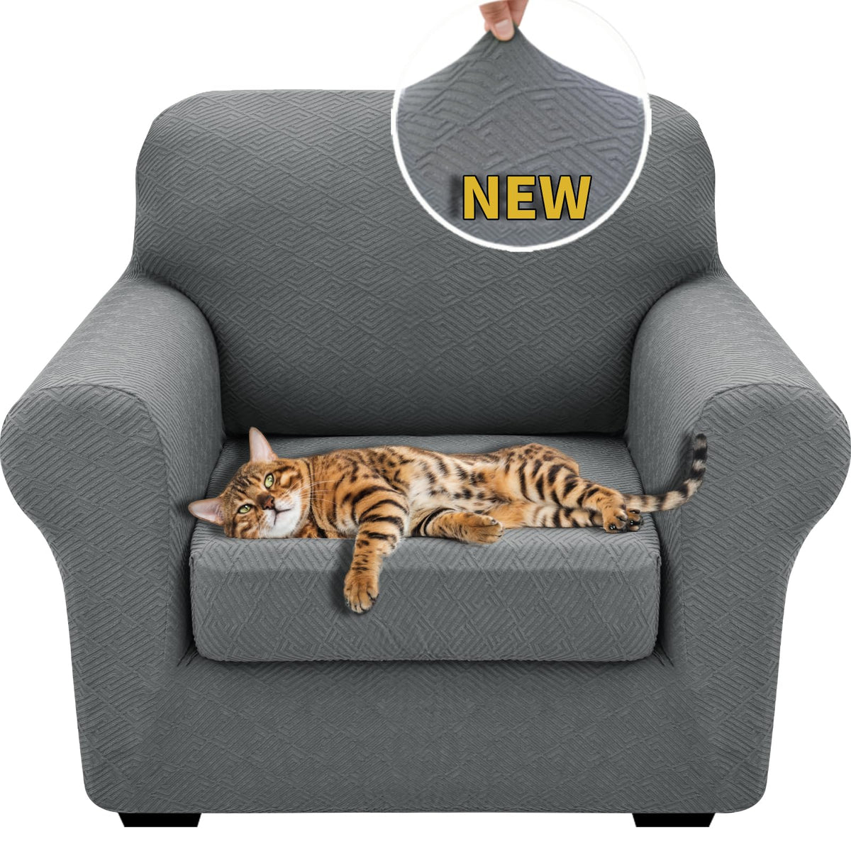 XINEAGE 2-Piece Stretch Armchair Sofa Cover, Washable Couch Covers for Dog