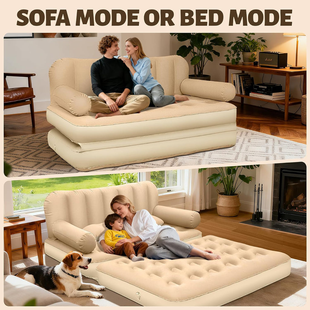 ChlorBlu Inflatable Small Queen Sofa Bed,Blow Up Couch Bed,70"x60"x30"
