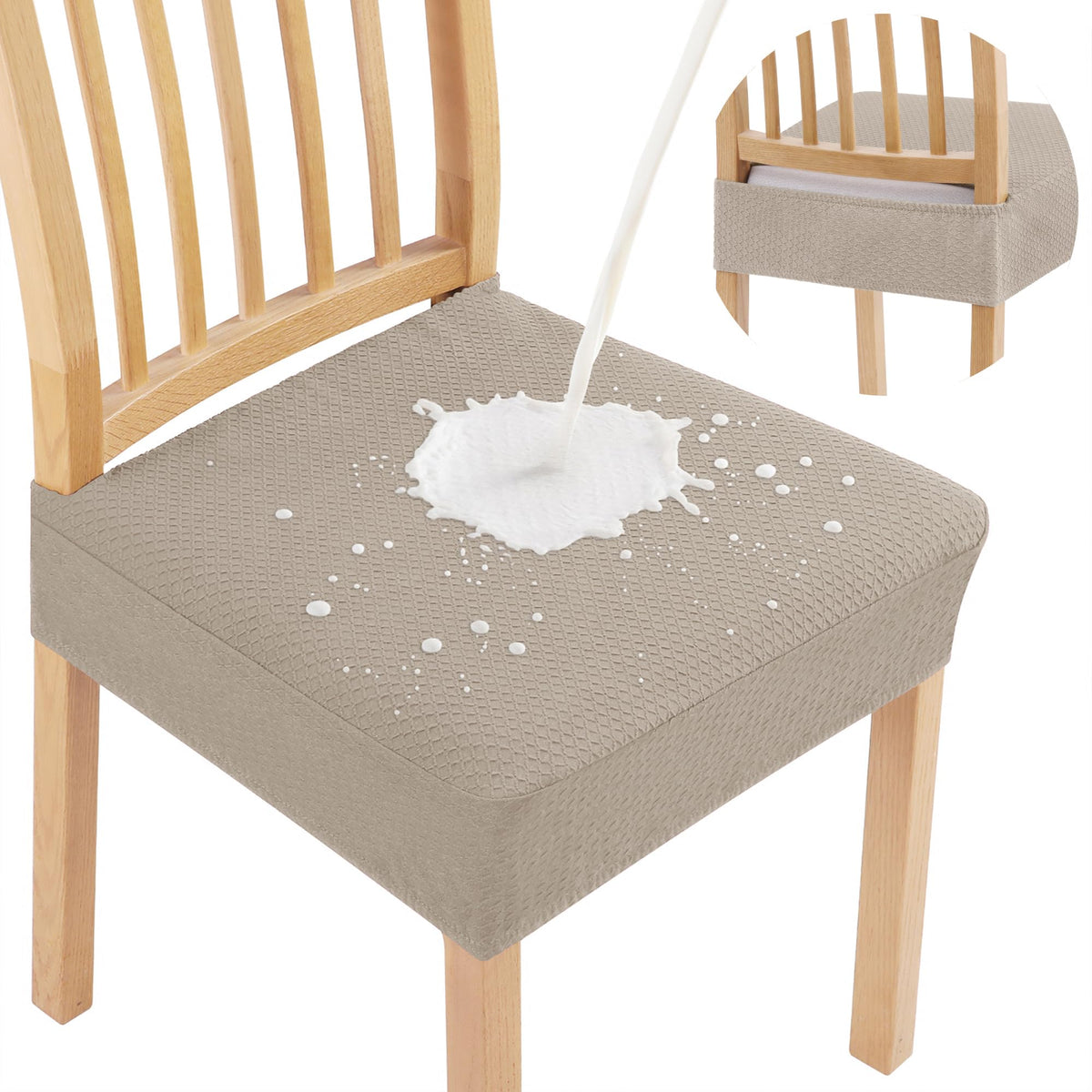 Smiry Waterproof Seat Covers for Dining Room Chairs, Set of 4