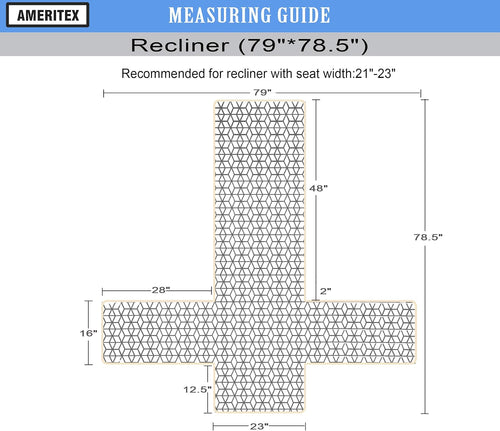 Ameritex Waterproof Nonslip Recliner Cover Christmas Decor Stay in Place, Dog Couch Recliner Cover Furniture Protector for Pets and Kids (Beige, 23'')