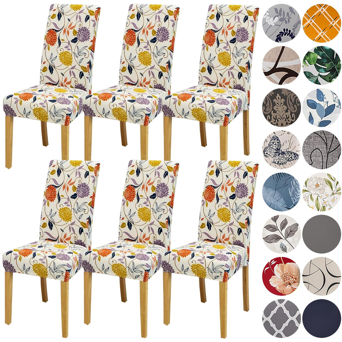 HZDHCLH Chair Covers for Dining Room Set of 4,Stretch Spandex Parsons Chair Slipcovers,Washable Anti-dust Chair Seat Covers for Kitchen,Wedding,Party (Beige, 4 Pack)