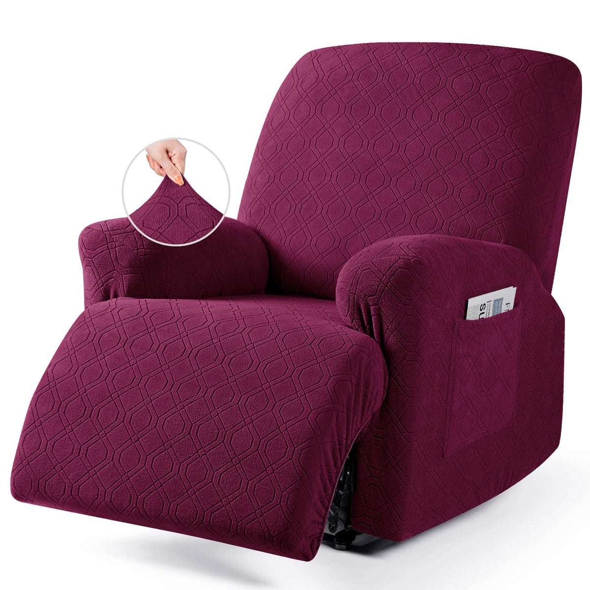 VANSOFY Stretch Recliner Chair Cover, Slipcover, Dark Gray, 1 Seater