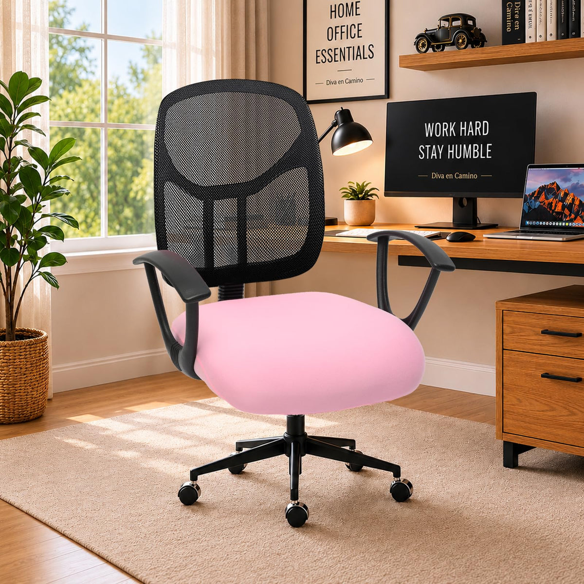 Water Resistant Stretch Computer Office Chair Cover with Durable Zipper Universal Washable Removable Spandex Rotating Boss Chair Slipcovers Anti-dust Soft Desk Chair Seat Protector for Dogs Cats Pets