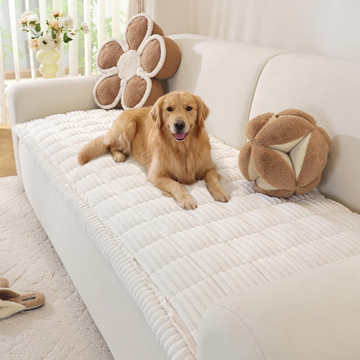 OstepDecor Couch Cover for Dogs, Washable Non Slip Sofa Cover for Pets