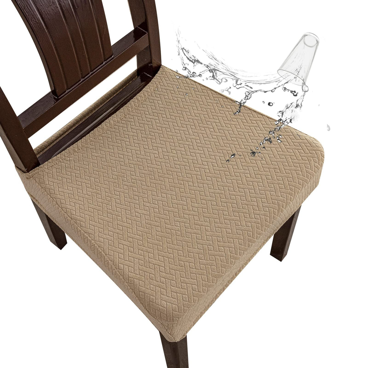 Genina Waterproof Seat Covers for Dining Room Chairs, Rear Covered