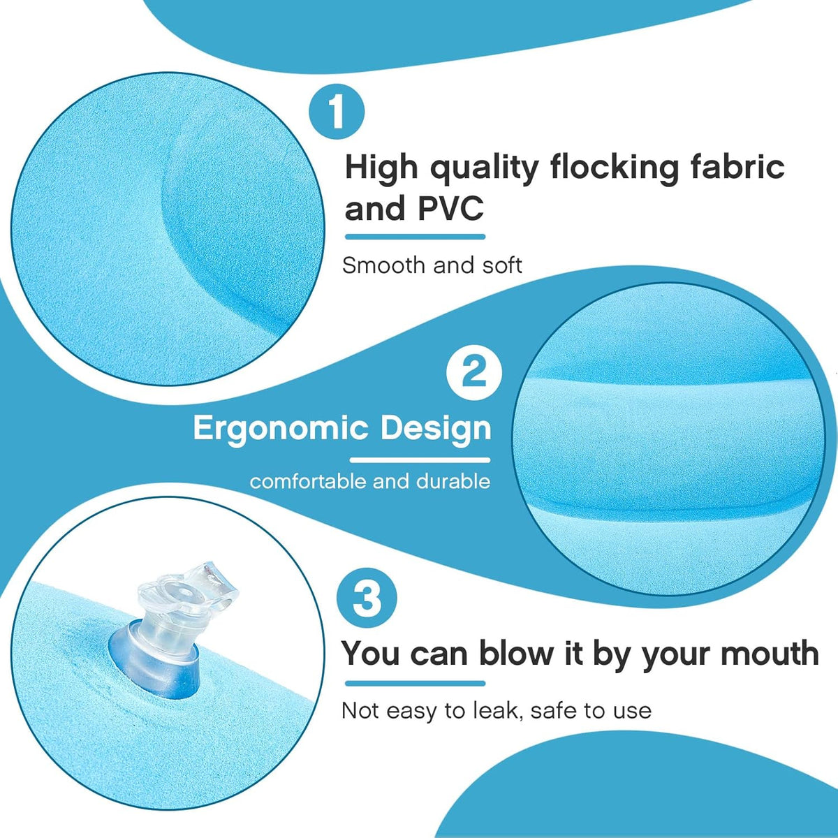 Maitys 5 Pcs Inflatable Camping Pillow,16.93 X 10.63 Inches,Multicolor