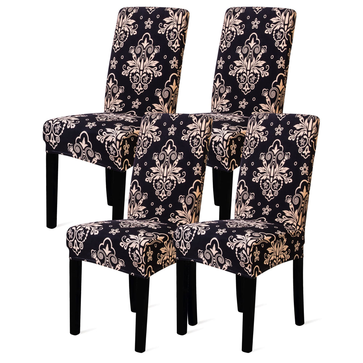 Sufdari Dining Chair Covers,Kitchen Cover,Parsons Slipcover,Spandex Protectors for Room Stretch Chairs Cover Set of 4 -Gray