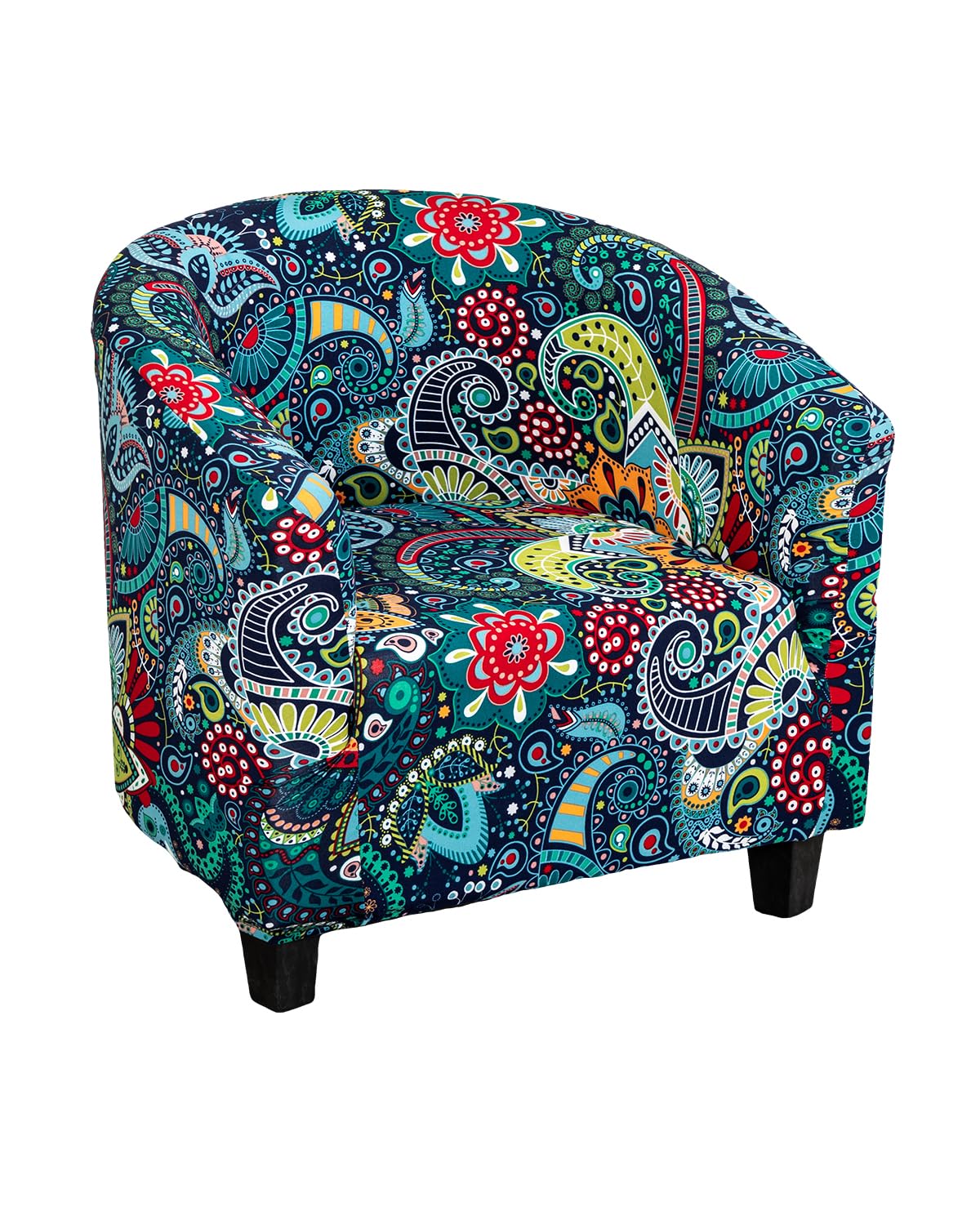NILUOH Club Chair Slipcover Jacquard Tub Chair Cover Stretch Armchair Covers Sofa Cover Furniture Protector for Living Room (Jacquard Off-White)