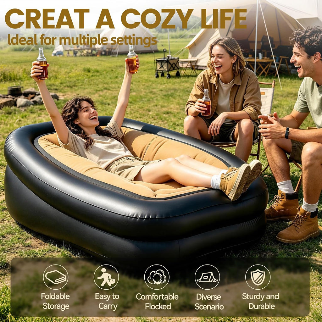 FluSing Blow Up Couch for Camping, Inflatable Chairs for Adults Heavy Duty