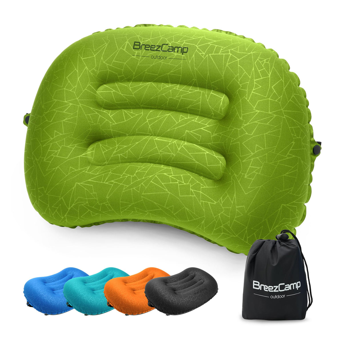 Inflatable Camping Pillow, Travel Blow Up Air Pillow, Neck Lumbar Support Ultralight Compact Pillow for Outdoor Hiking Backpacking Car Beach Airplane Sleeping Essentials, Black