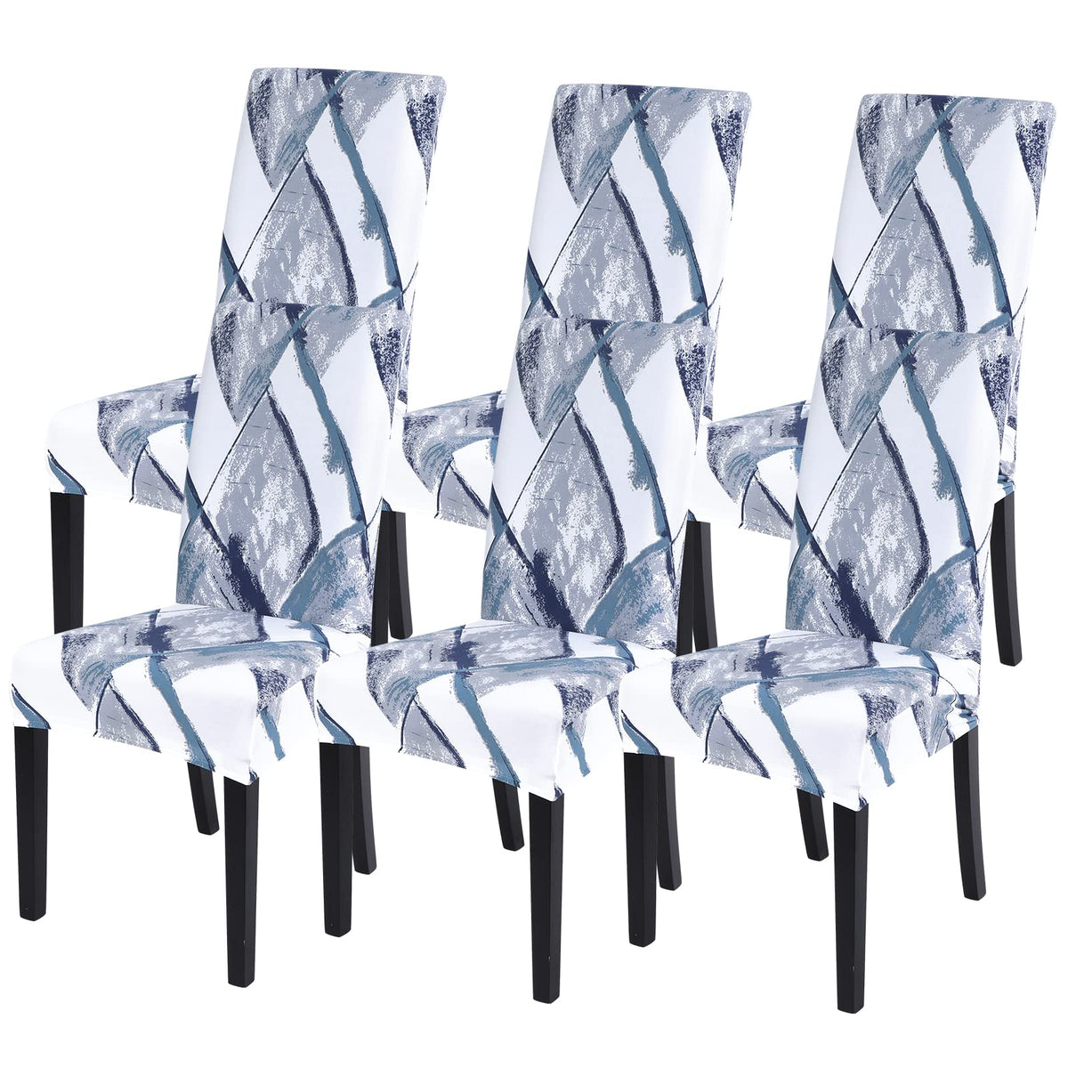 SearchI Chair Covers Slipcovers Set of 4, Spandex Super Fit Stretch Removable Washable Kitchen Parsons Protector for Dining Room,Hotel,Ceremony,Beige+Flowers