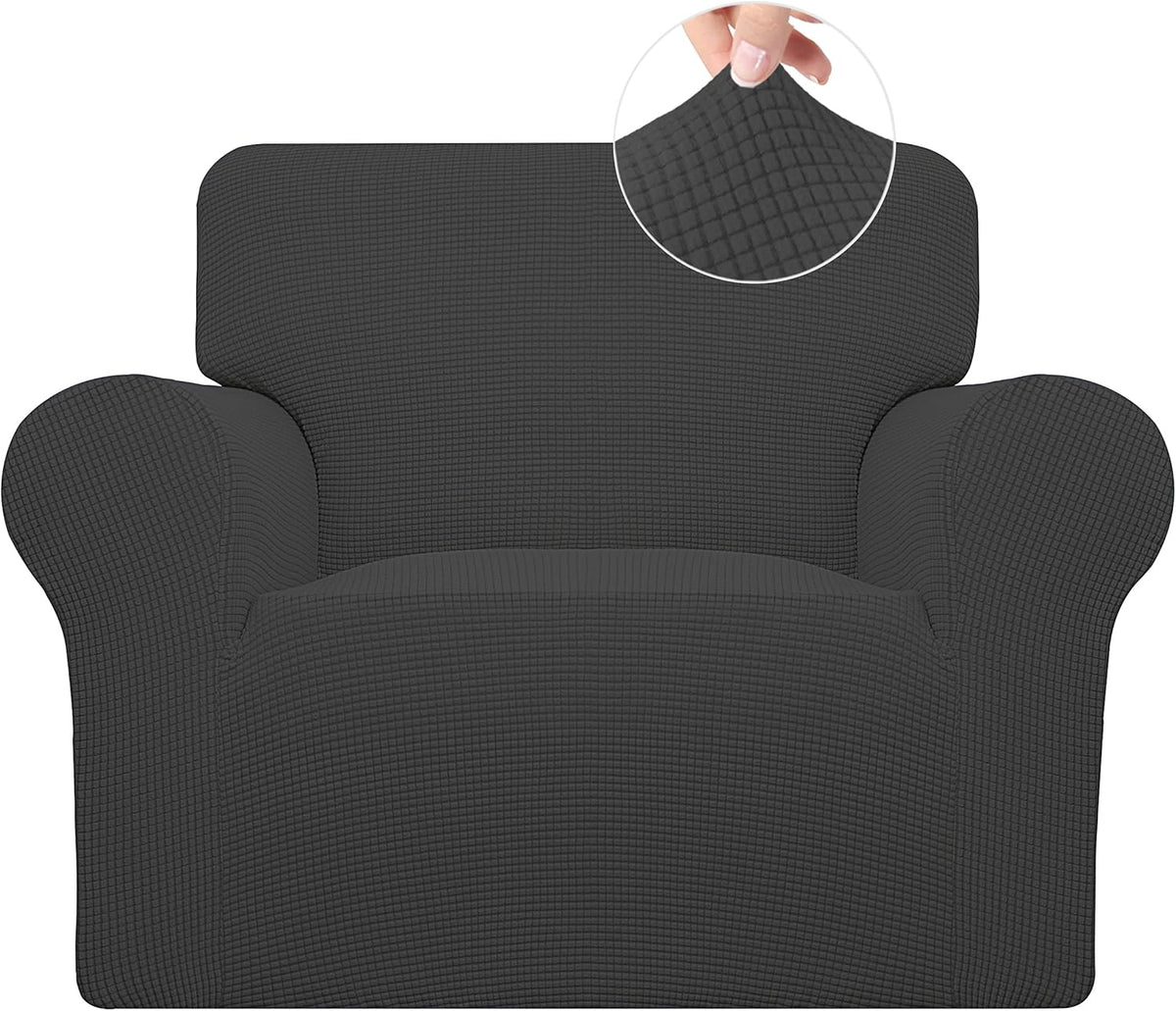 Easy-Going Stretch Chair Sofa Slipcover Washable Dark Gray