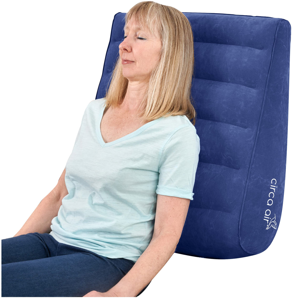 Circa Air Inflatable Wedge Pillow for Traveling – Travel Wedge Pillow for Sleeping. Extra Wide 27" Portable Bed Wedge Pillows for Sleep Apnea, Acid Reflux, Leg, Back and Knee Support, Blow up Wedge