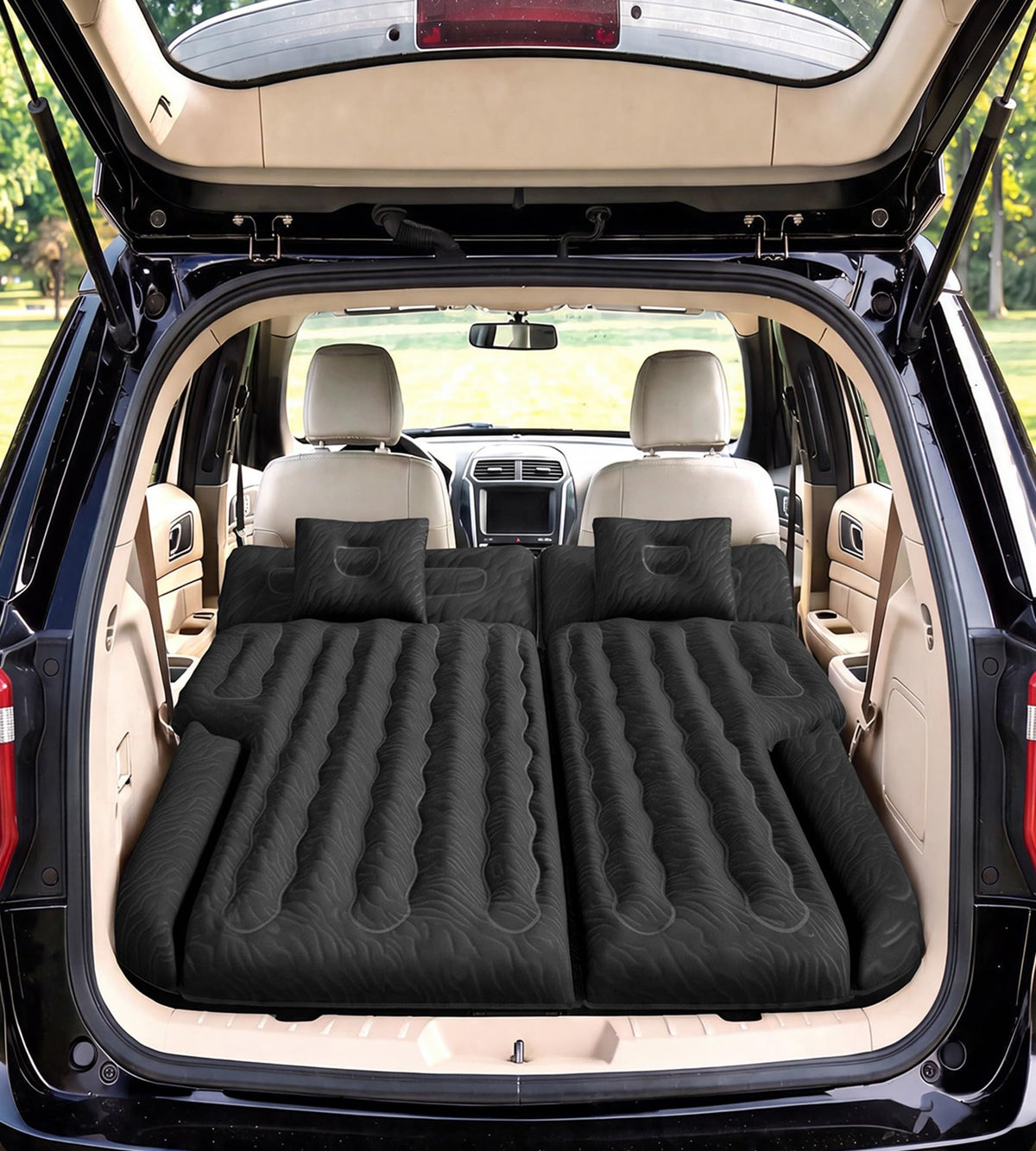 Umbrauto 78.7" Inflatable Air Mattress for Mid- and Full-Size SUV, Van Sleeping Airbed for Back Trunk with Back Seat Folded, Car Camping Travel Pad with Electric Pump, Pillows, Repair Patch Kit