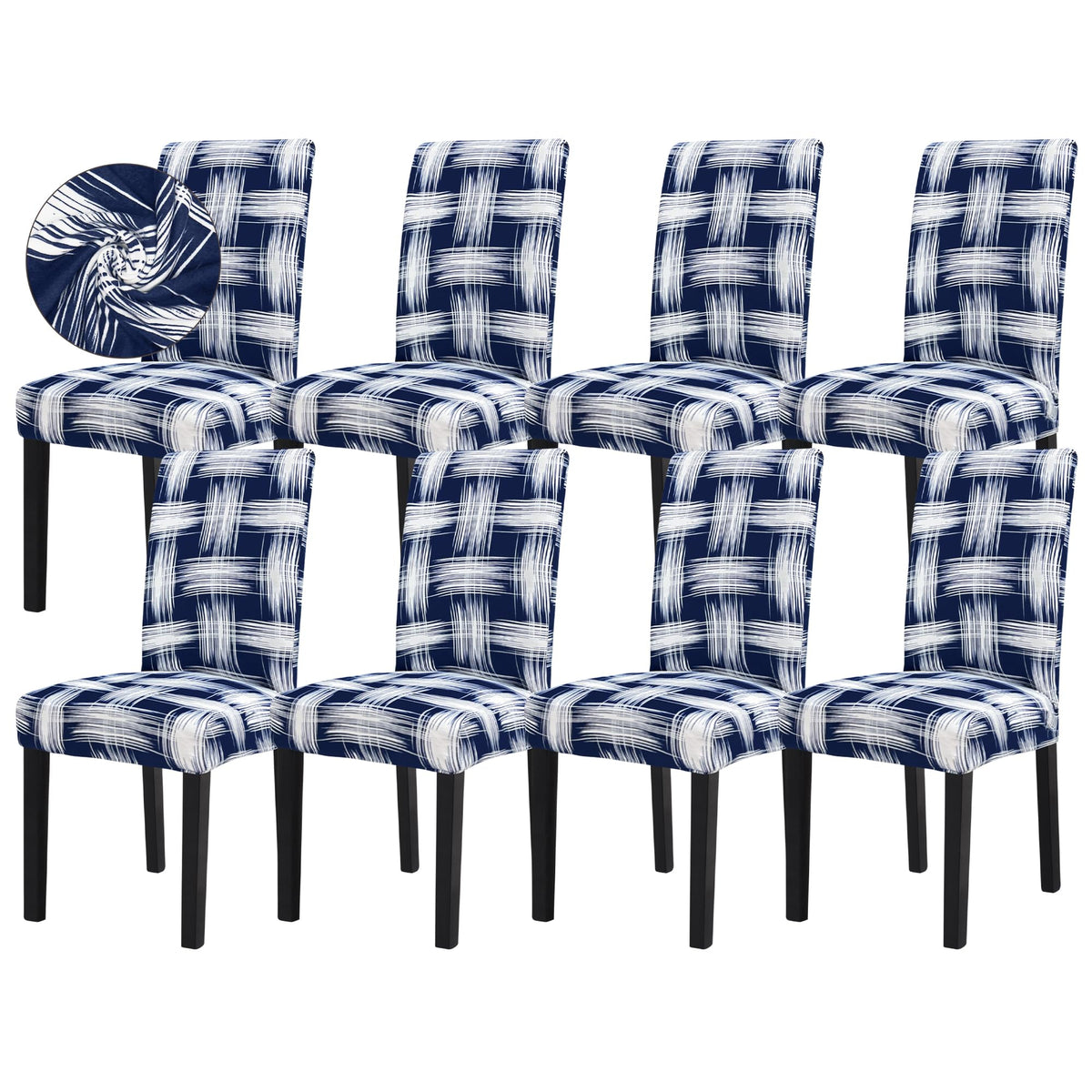 Sufdari Dining Chair Covers,Kitchen Cover,Parsons Slipcover,Spandex Protectors for Room Stretch Chairs Cover Set of 4 -Gray