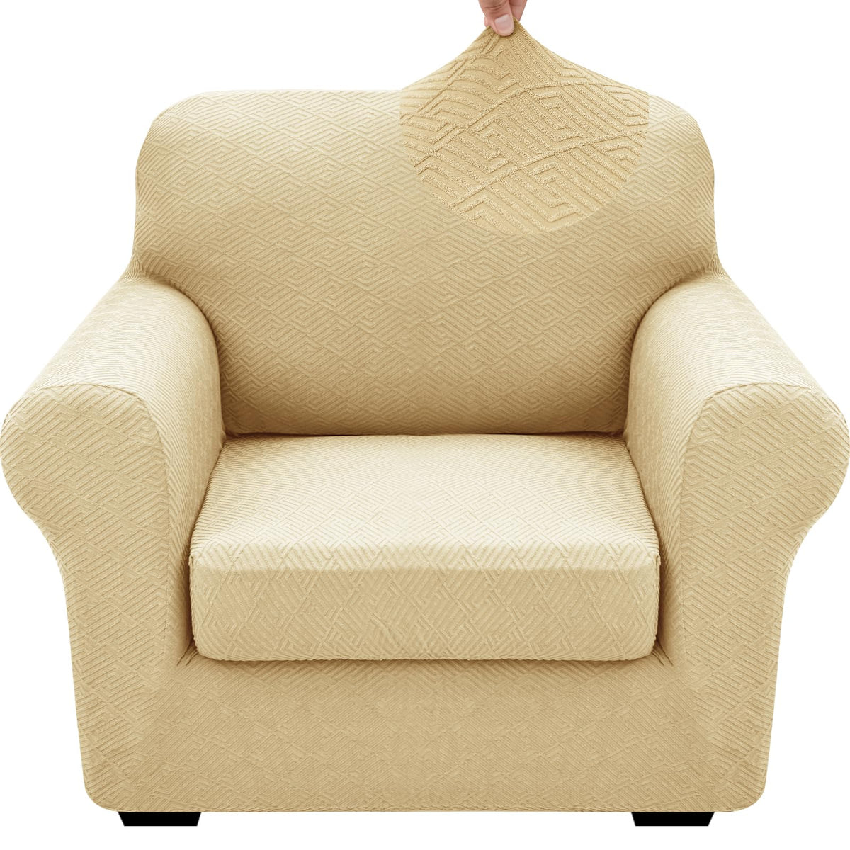 XINEAGE 2-Piece Stretch Armchair Sofa Cover, Washable Couch Covers for Dog