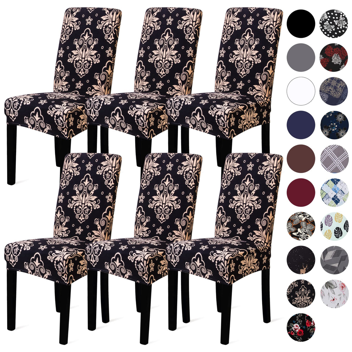 Sufdari Dining Chair Covers,Kitchen Cover,Parsons Slipcover,Spandex Protectors for Room Stretch Chairs Cover Set of 4 -Gray