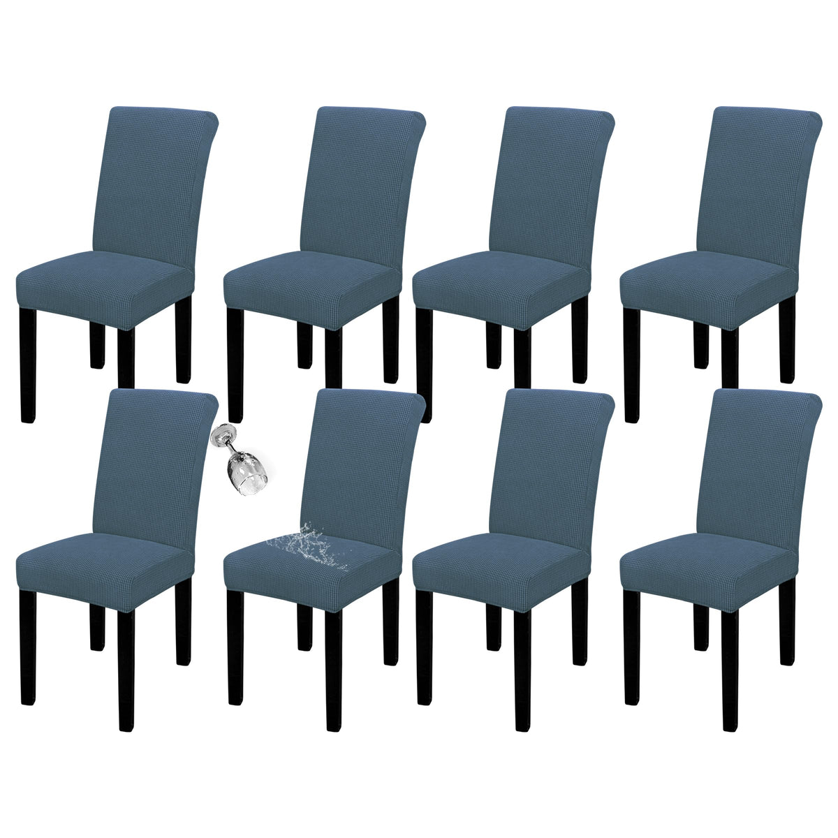 Easy-Going 100% Waterproof Dining Room Chair Covers Set of 6, Large