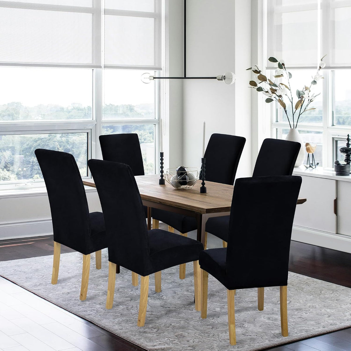 Velvet Dining Chair Covers,Dining Room Chair Covers Set of 6