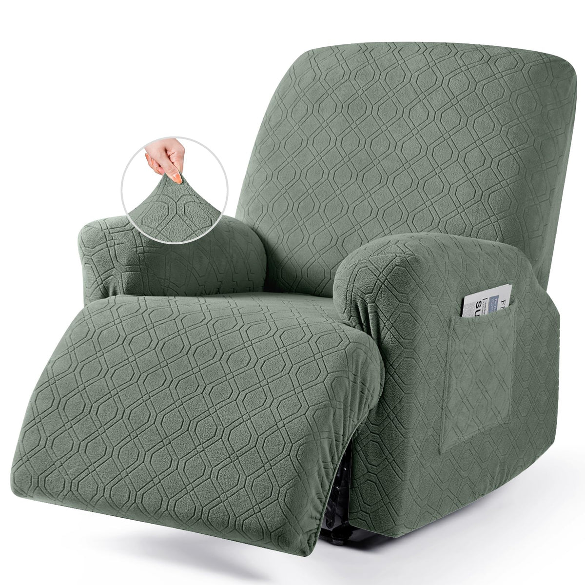 VANSOFY Stretch Recliner Chair Cover, Slipcover, Dark Gray, 1 Seater