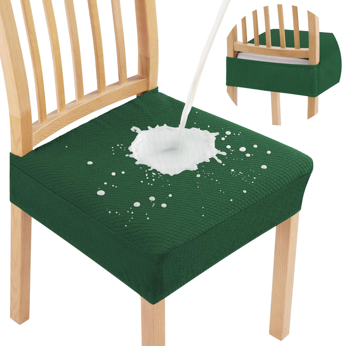 Smiry Waterproof Seat Covers for Dining Room Chairs, Set of 4