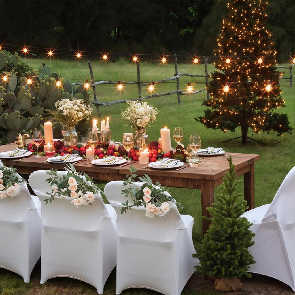 Babenest Stretch Spandex Folding Chair Covers for Wedding, 10PCS White