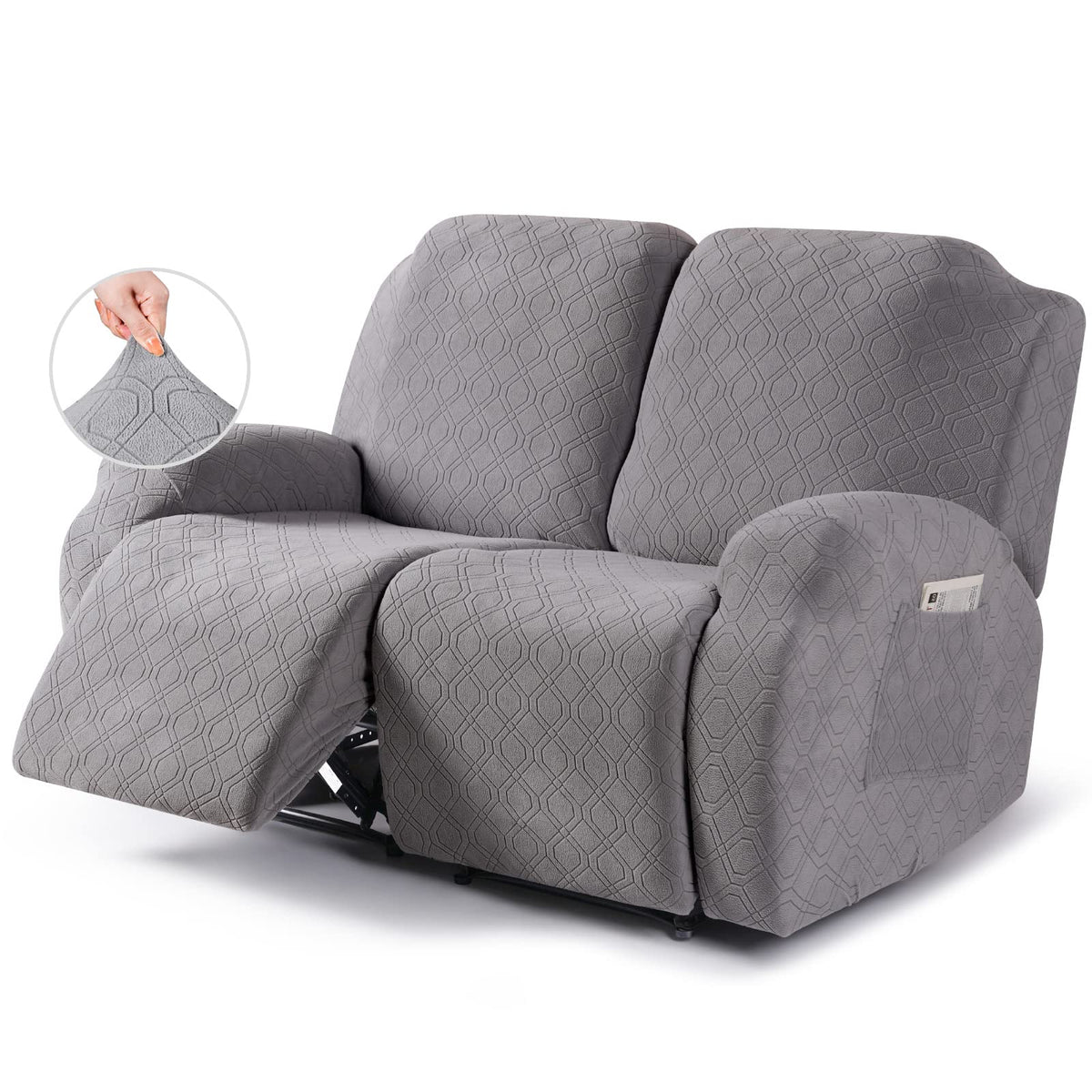 VANSOFY Stretch Recliner Chair Cover, Slipcover, Dark Gray, 1 Seater