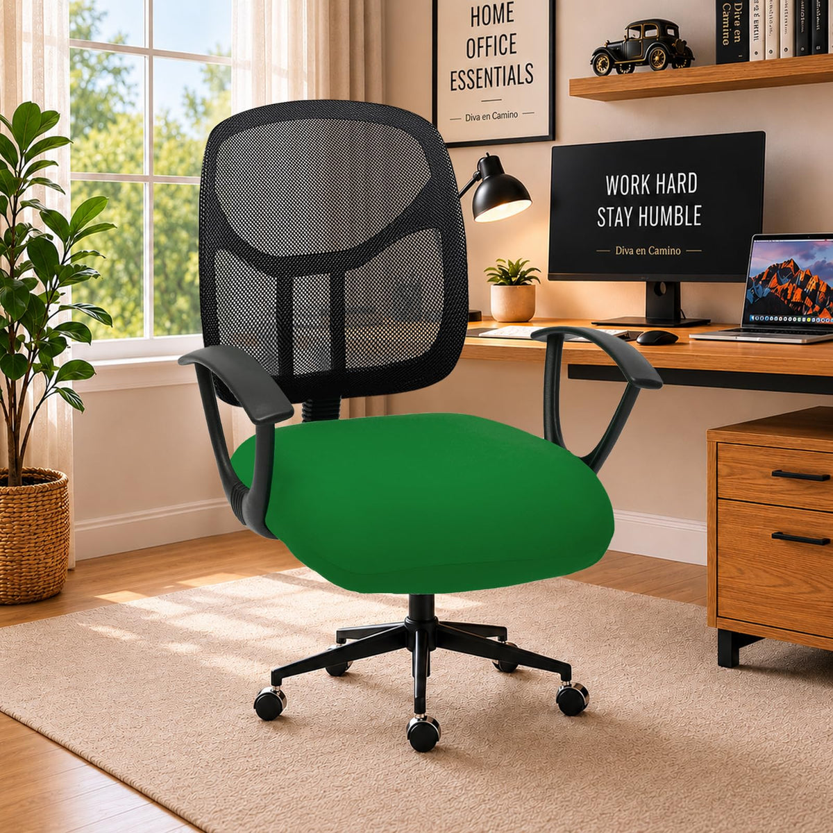 Water Resistant Stretch Computer Office Chair Cover with Durable Zipper Universal Washable Removable Spandex Rotating Boss Chair Slipcovers Anti-dust Soft Desk Chair Seat Protector for Dogs Cats Pets