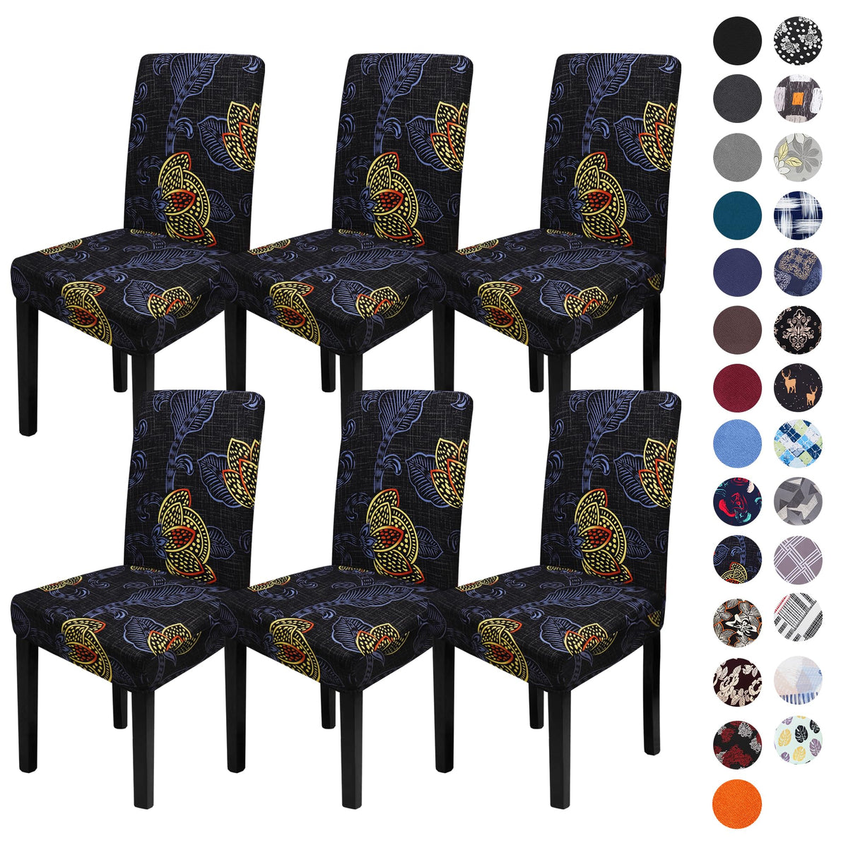 Sufdari Dining Chair Covers,Kitchen Cover,Parsons Slipcover,Spandex Protectors for Room Stretch Chairs Cover Set of 4 -Gray