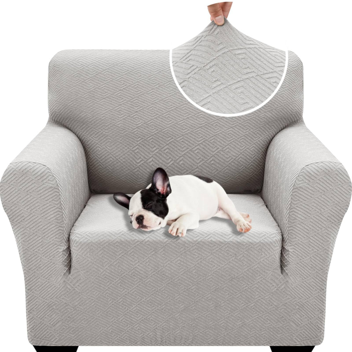 XINEAGE Stretch Jacquard Armchair Cover, Non Slip Sofa Slipcover for Dog