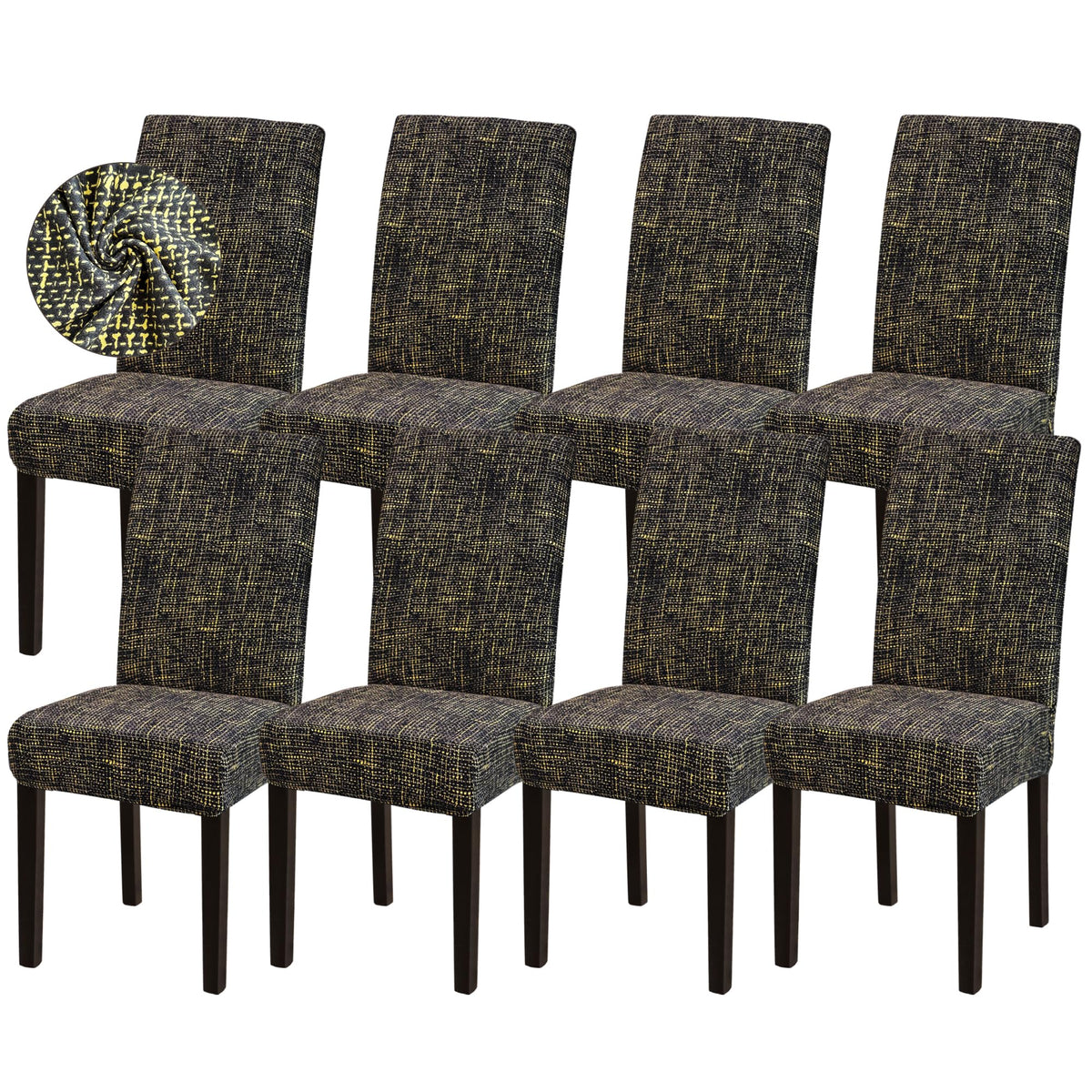 Sufdari Dining Chair Covers,Kitchen Cover,Parsons Slipcover,Spandex Protectors for Room Stretch Chairs Cover Set of 4 -Gray