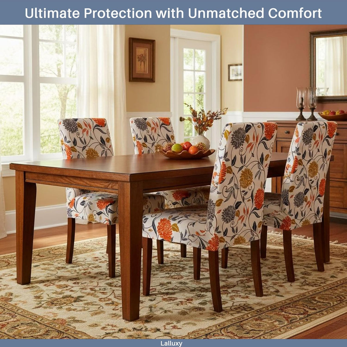 Stretchy Washable Parson Dining Chair Covers/Slipcovers Set of 4
