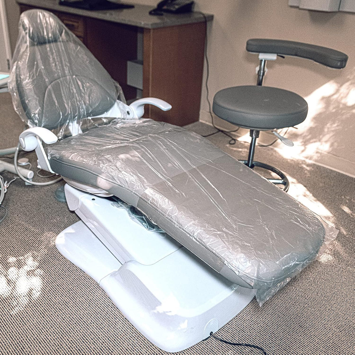 JMU 125Pcs Disposable Dental Full Chair Covers 29" x 80" Chair Clear Sleeve