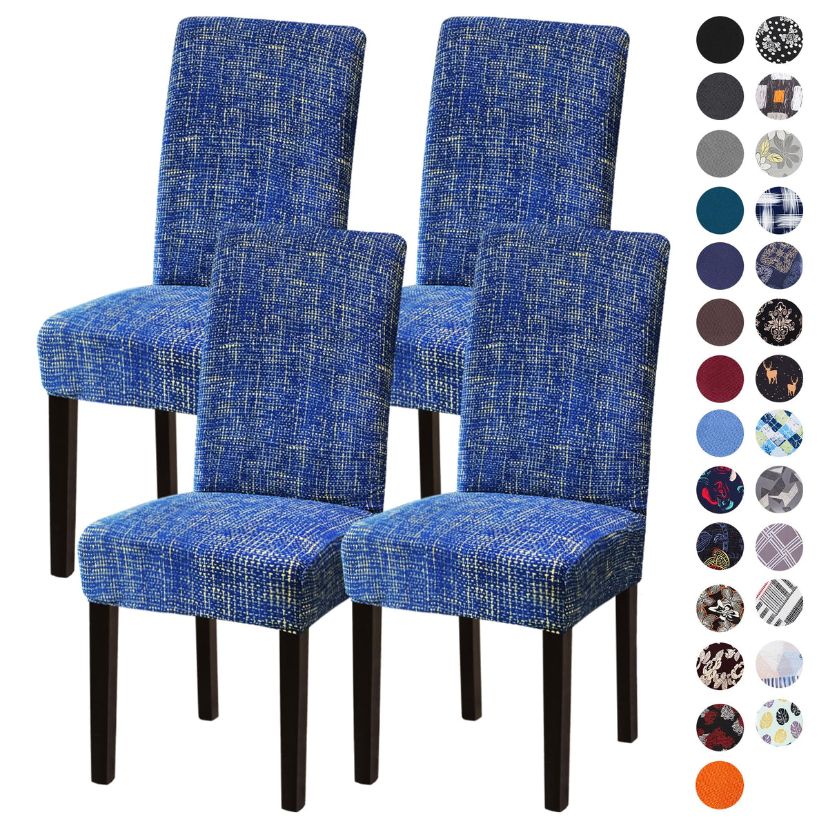 Sufdari Dining Chair Covers,Kitchen Cover,Parsons Slipcover,Spandex Protectors for Room Stretch Chairs Cover Set of 4 -Gray