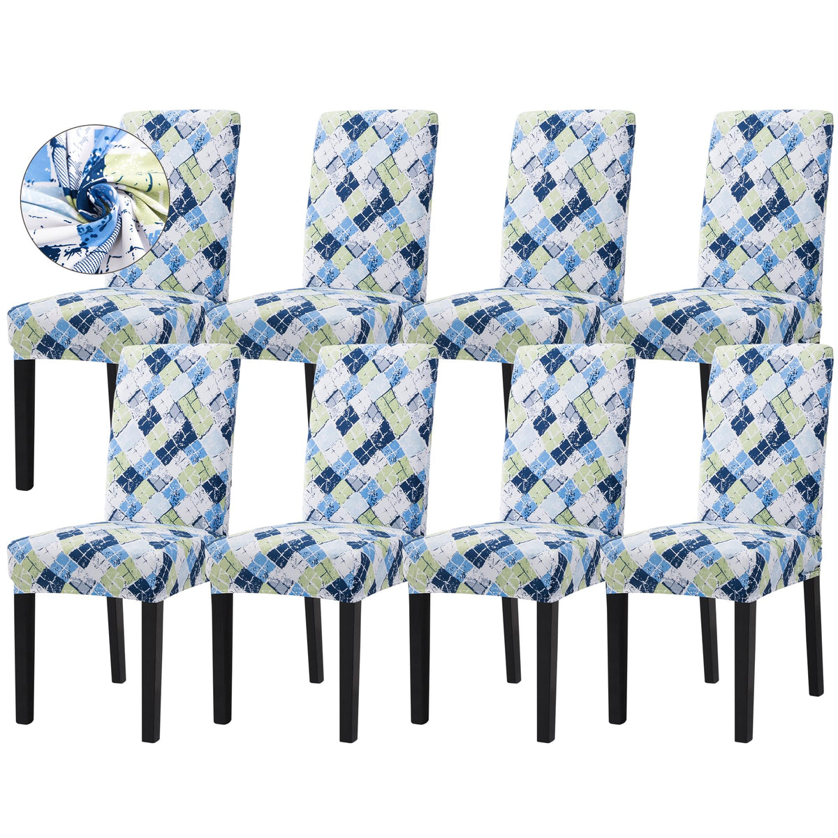 Sufdari Dining Chair Covers,Kitchen Cover,Parsons Slipcover,Spandex Protectors for Room Stretch Chairs Cover Set of 4 -Gray
